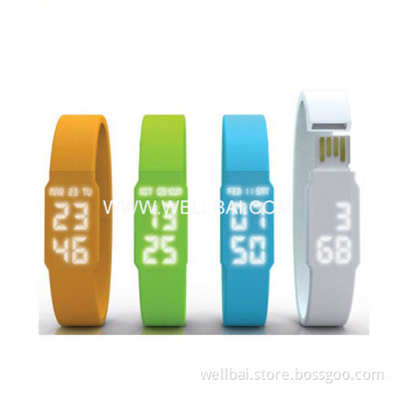 2014 Popular Silicon Bracelet LED Watch USB Flash Drive Disk